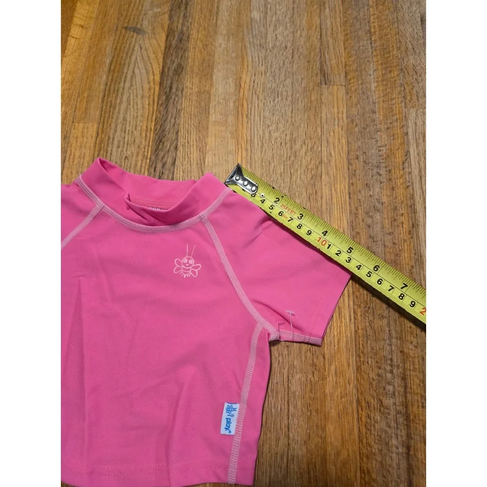 i play. Baby Girl 6 Months Pink Short Sleeve Rash Guard UPF 50+ Swim Shirt